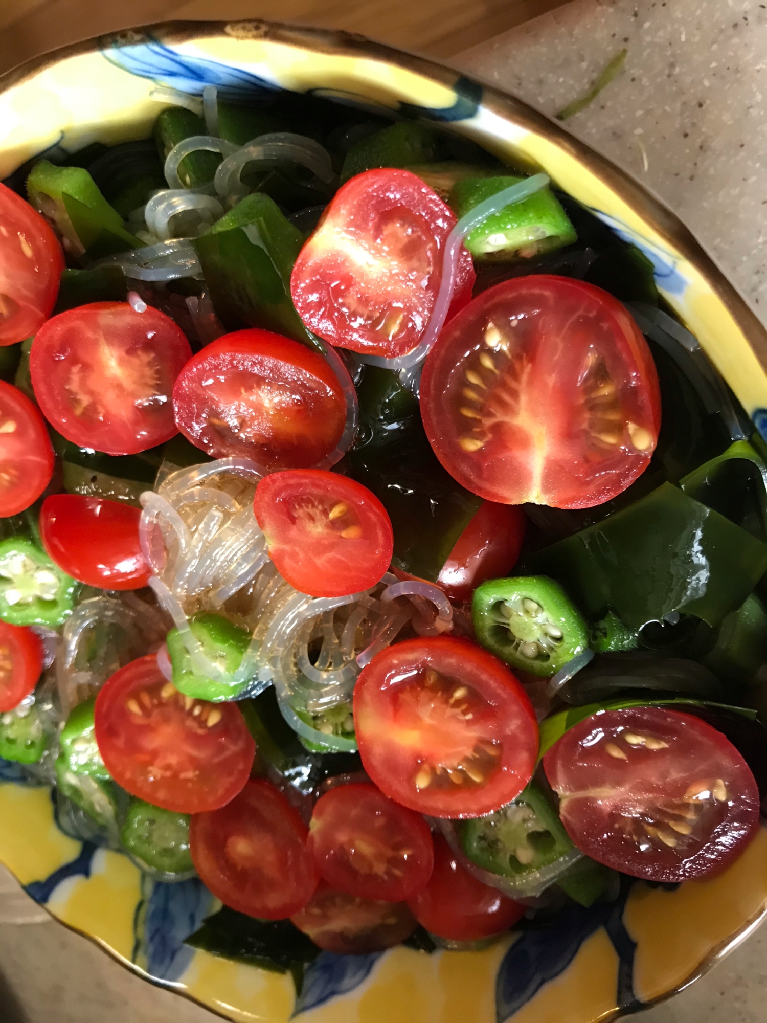 夏野菜の春雨サラダ