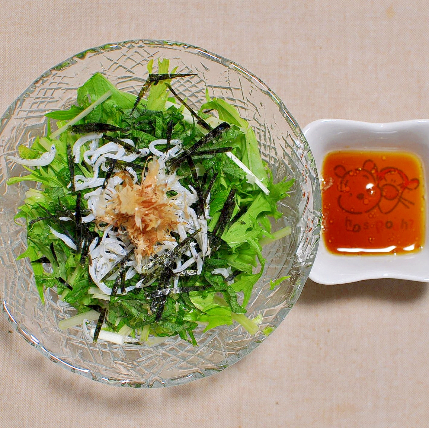 しらすと海苔と水菜のサラダ