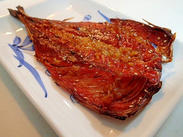 金山寺味噌で　みそ風味・鯖みりん干しのグリル焼き