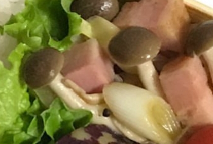 しめじ エリンギ ベーコン バター醤油炒め