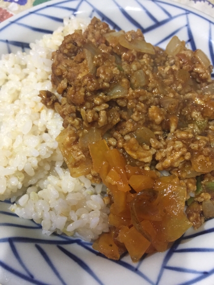 玉ねぎとひき肉のドライカレー