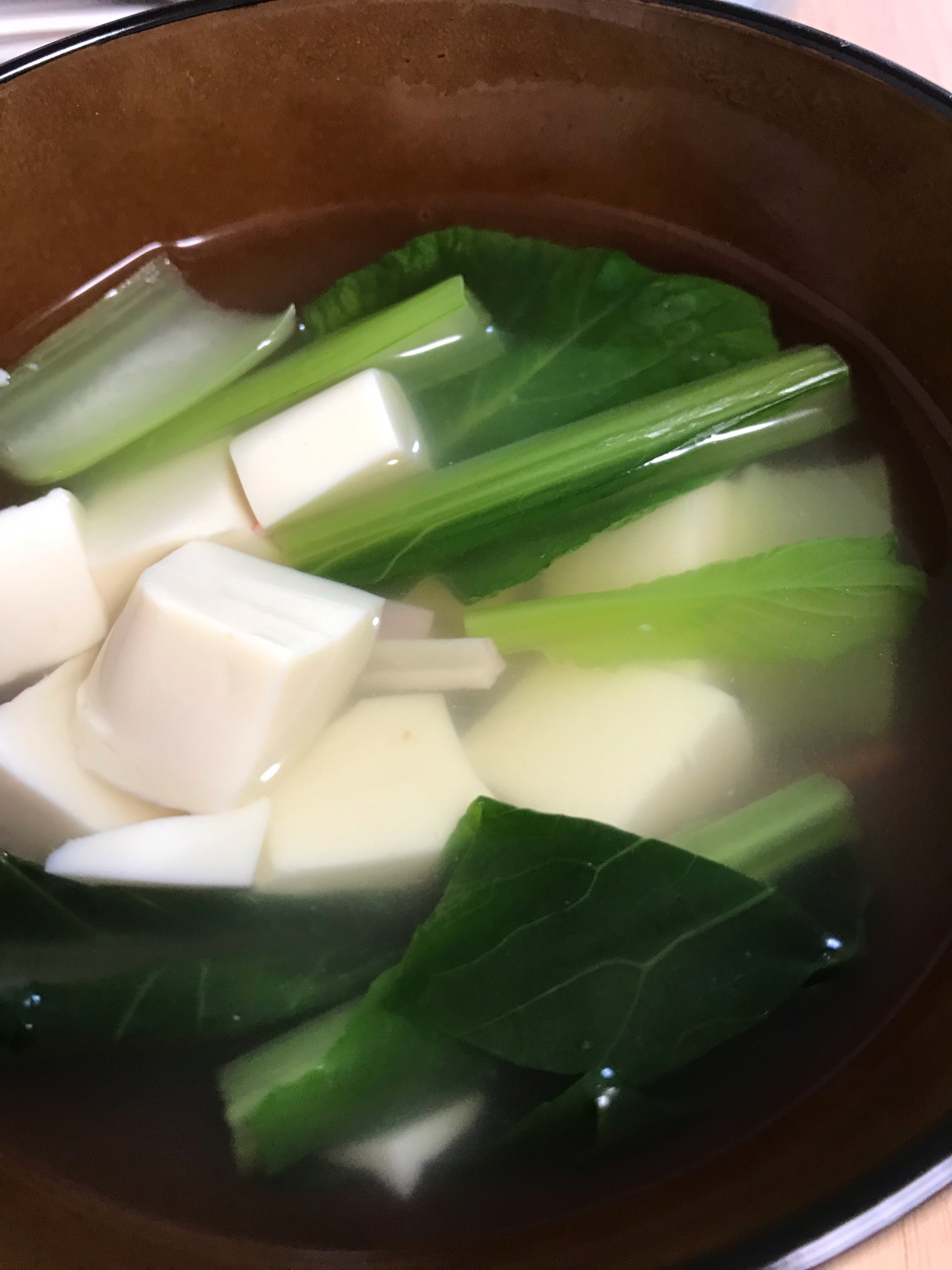 小松菜と豆腐の中華スープ