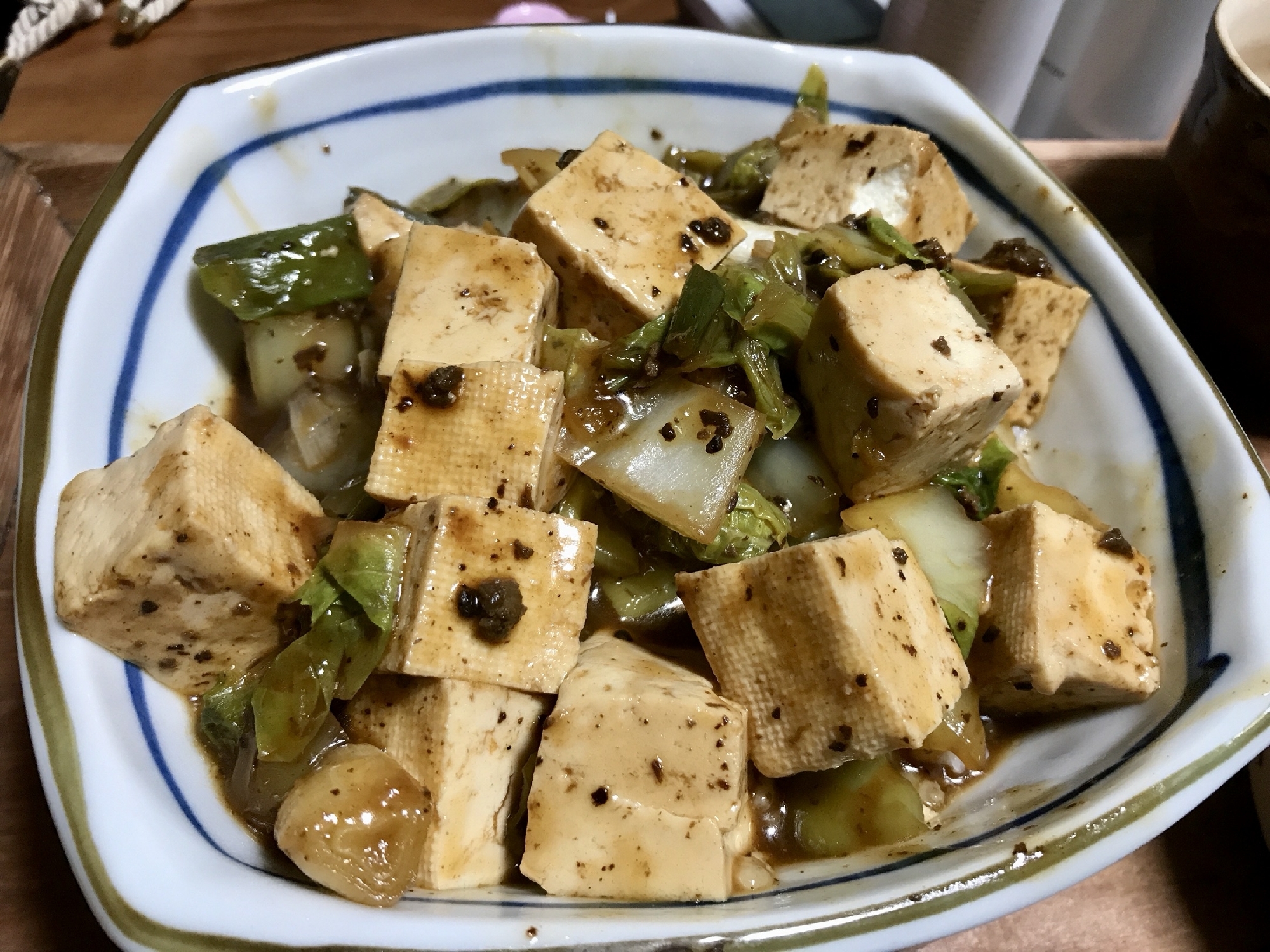 豆腐白菜の炒めもの