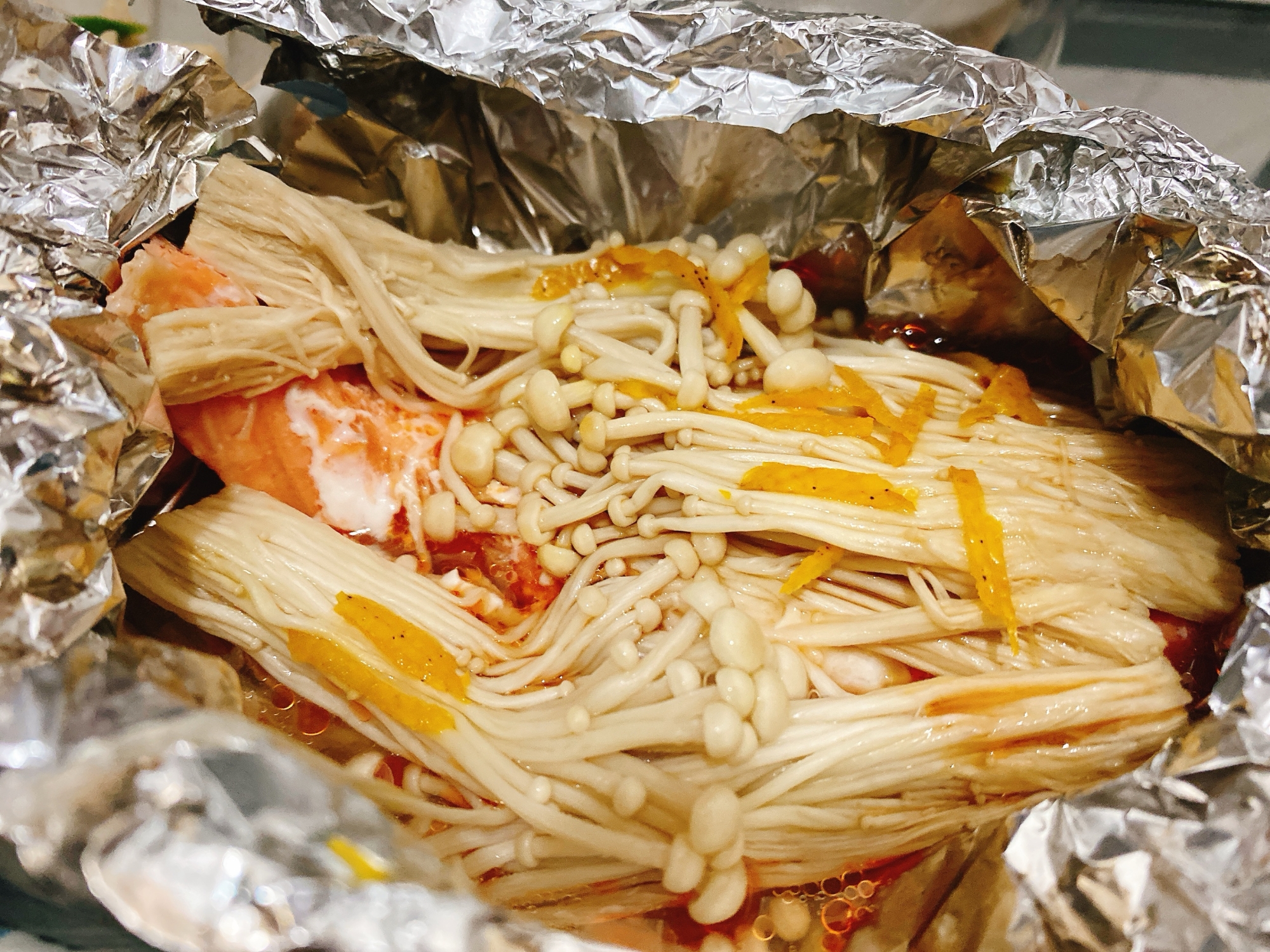 ꧁鮭とえのきのホイル焼き꧂