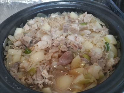 水をじっくりとばすと、味の染みた美味しい肉じゃがになりました！