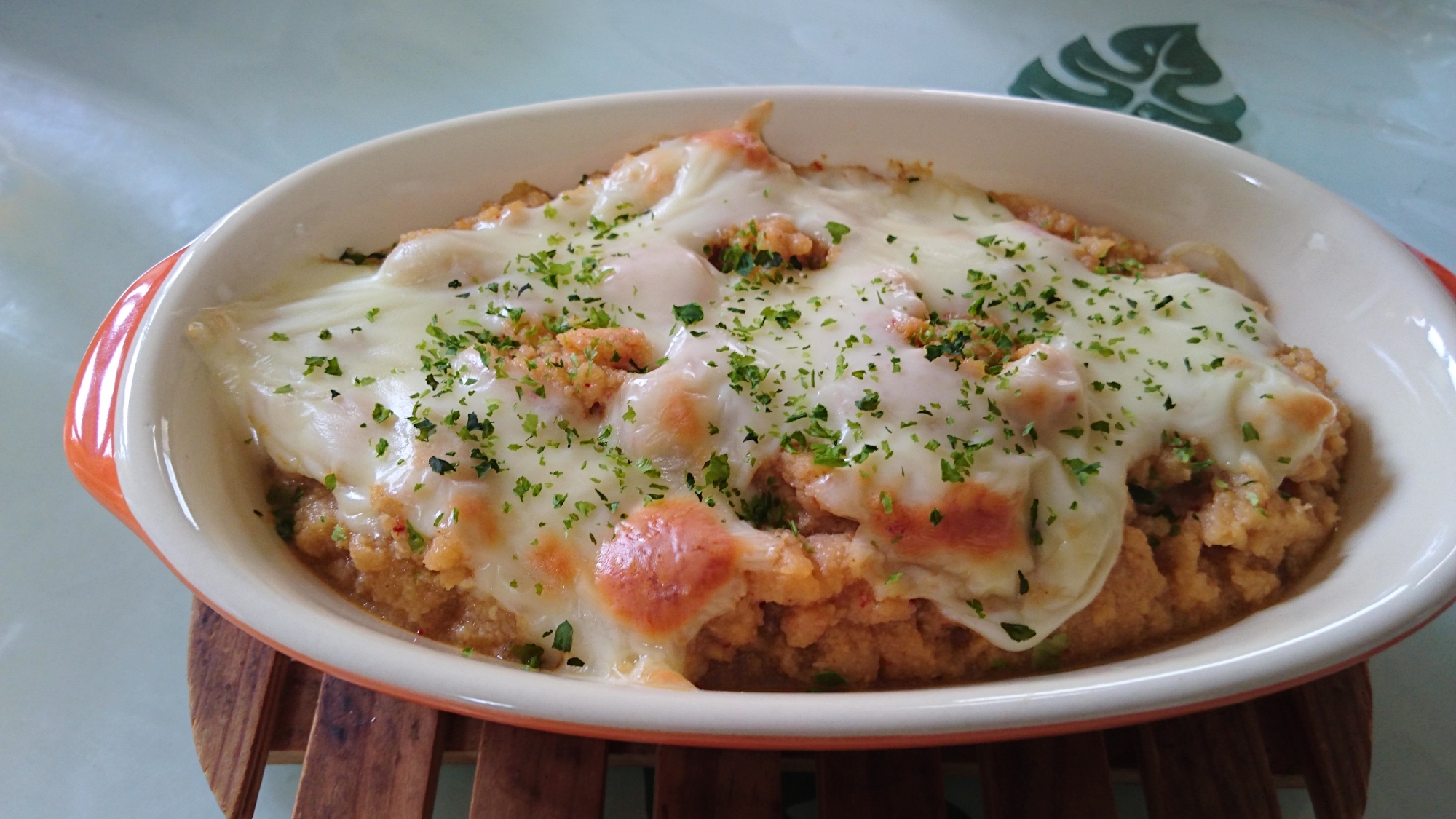 キムチ鍋リメイク！混ぜて焼くだけの簡単和風グラタン