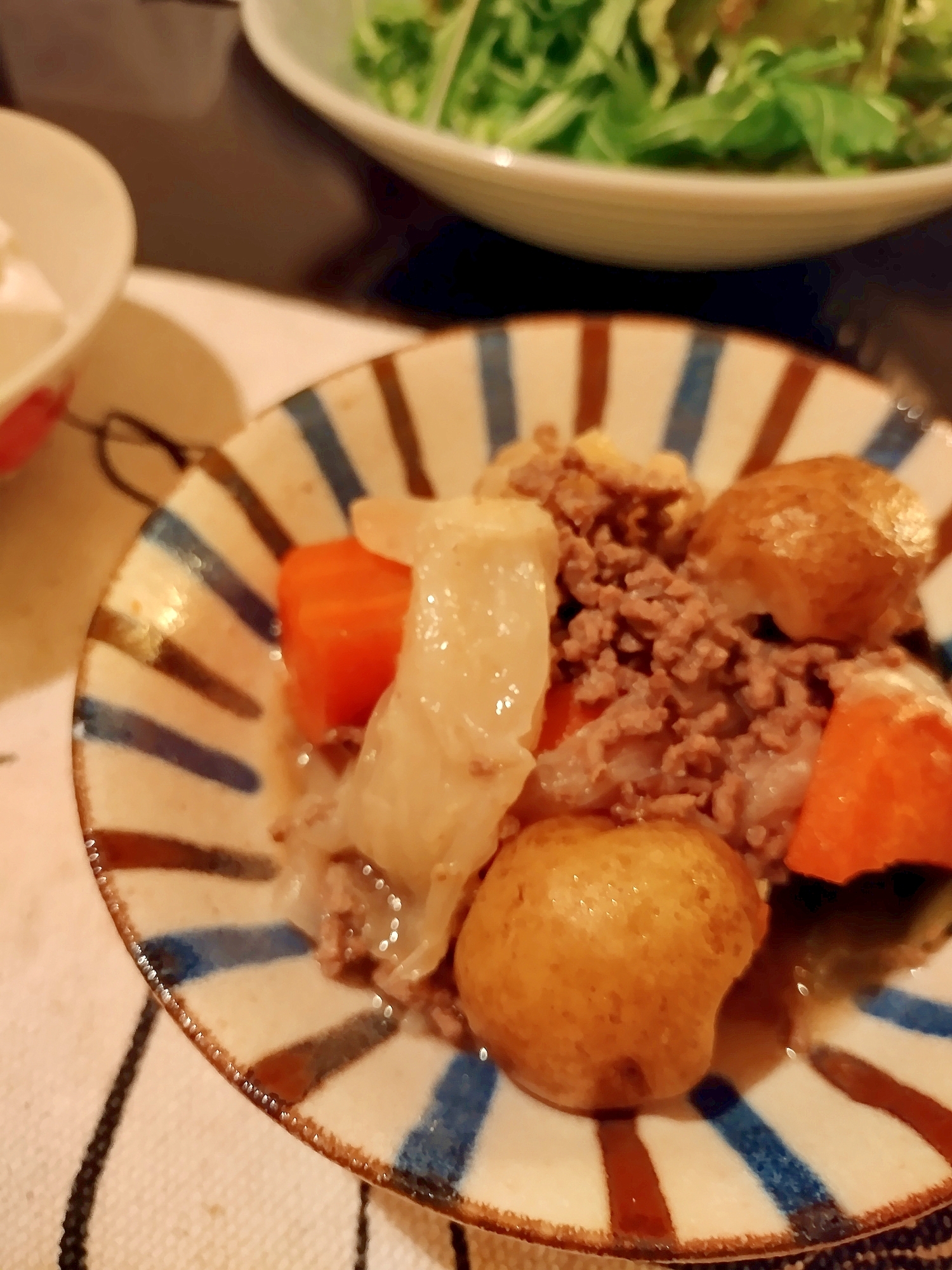 春野菜のひき肉じゃが♪