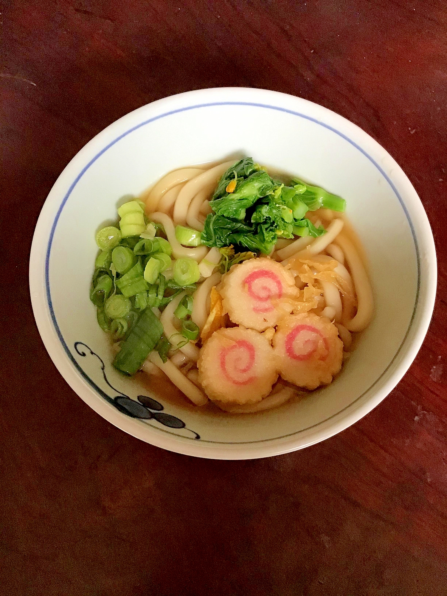 鳴門と菜の花のうどん（温）