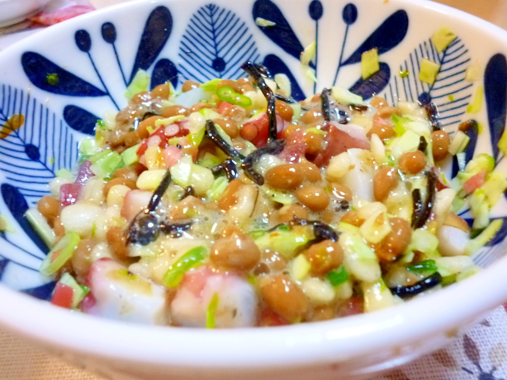 常備菜ひじき★たこ焼き材料の納豆和え♪