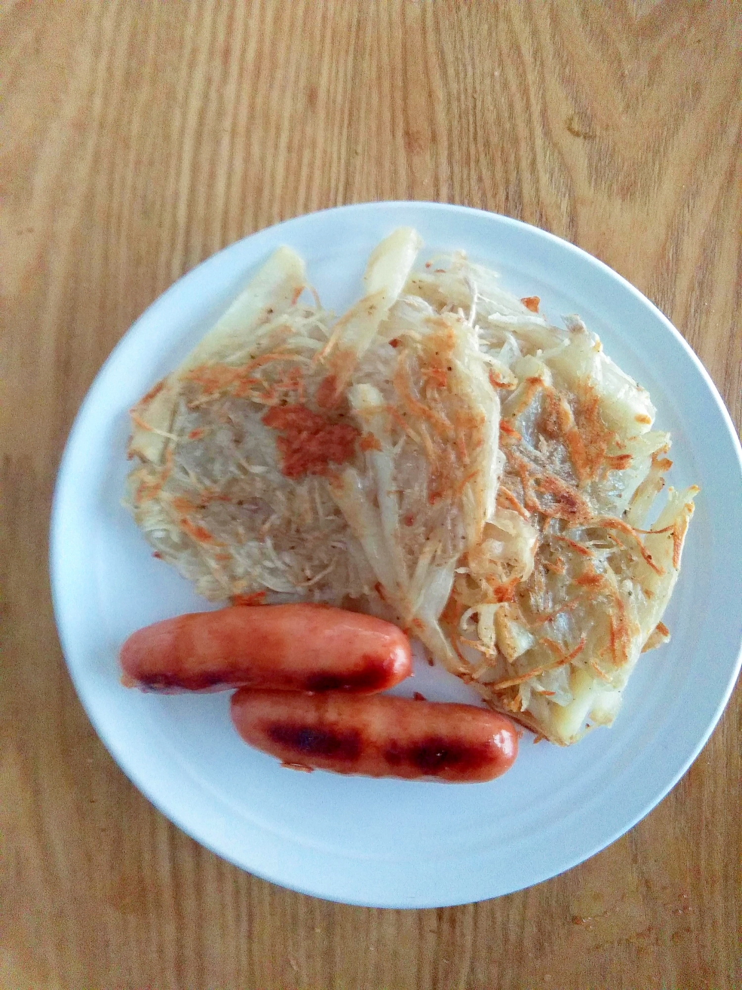 もっちりハッシュドポテト～ウインナー添え