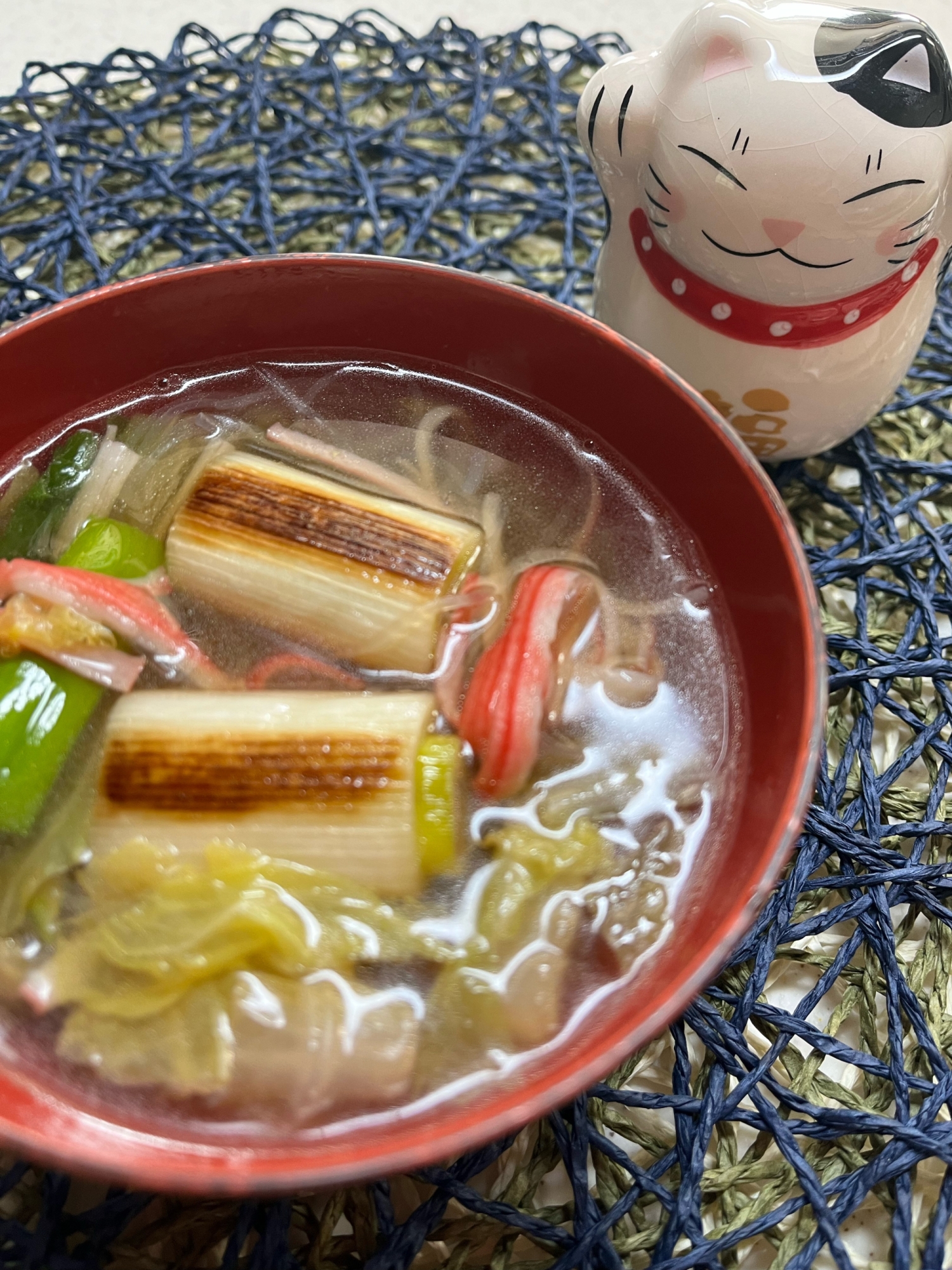 ぽっかぽか♬長ネギの中華風スープ