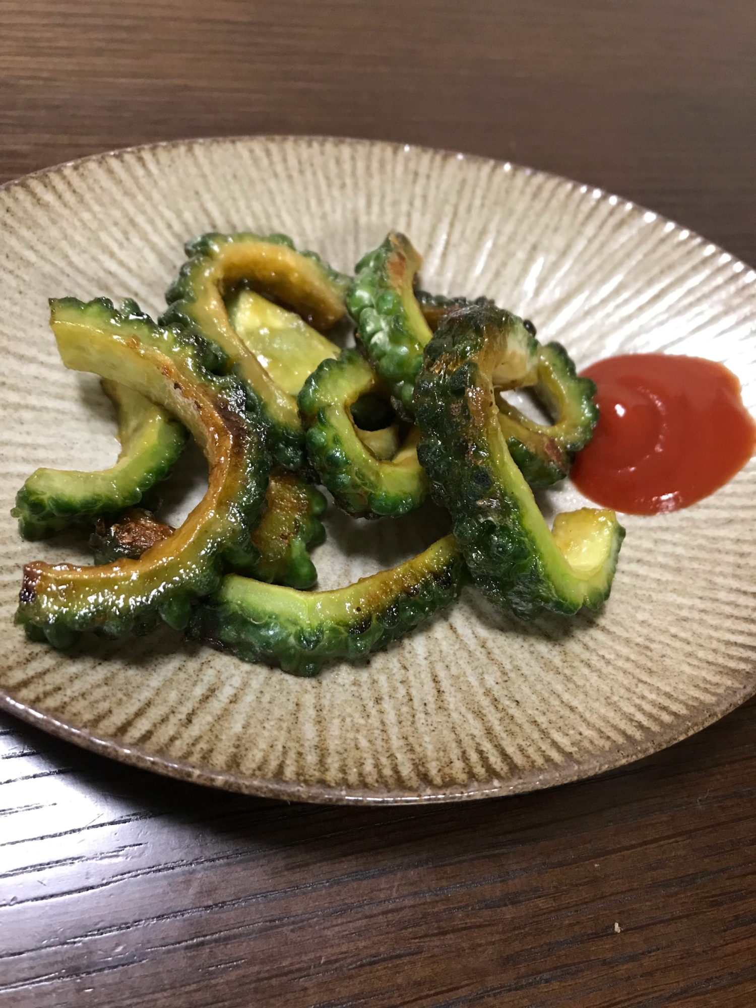 ゴーヤの唐揚げ粉揚げ焼き