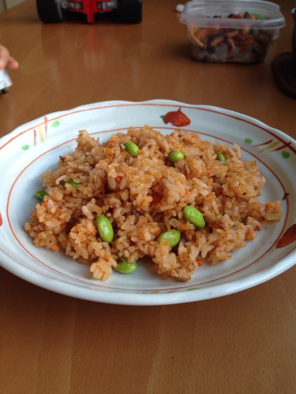 鶏ミンチで♪チキンライス