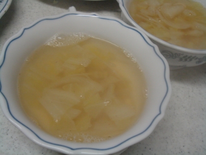 白菜と玉ねぎの中華スープ