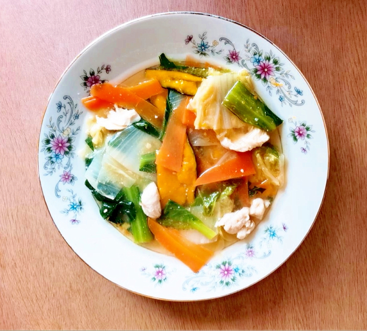 白菜小松菜ササミのコンソメスープ煮