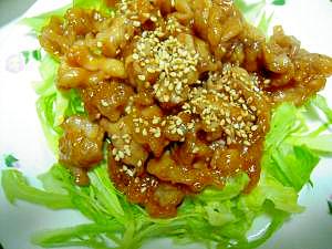 豚肉の甘辛こってり炒め