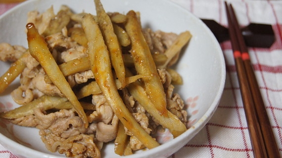 豚肉と牛蒡の甘辛味噌で炒めたん ★ おばんざい