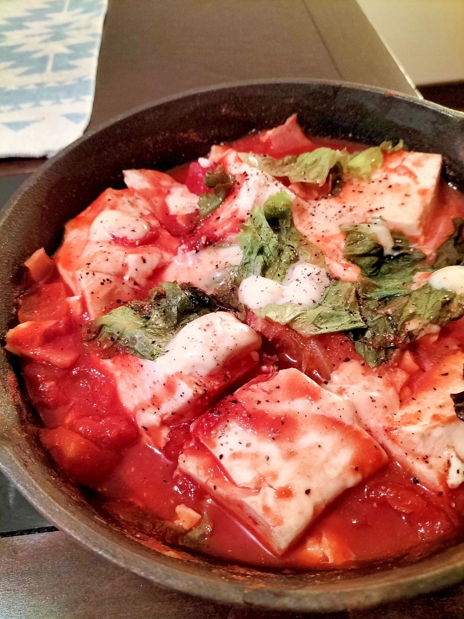 豆腐とベーコンのシャクシュカ♪