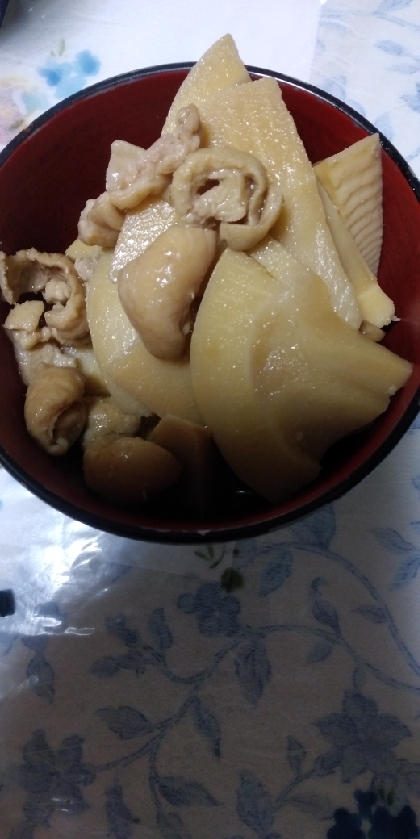 鶏皮と筍の煮物