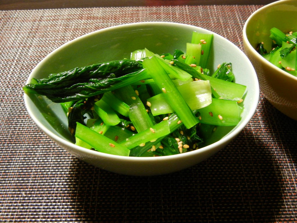 小松菜の山葵醤油和え