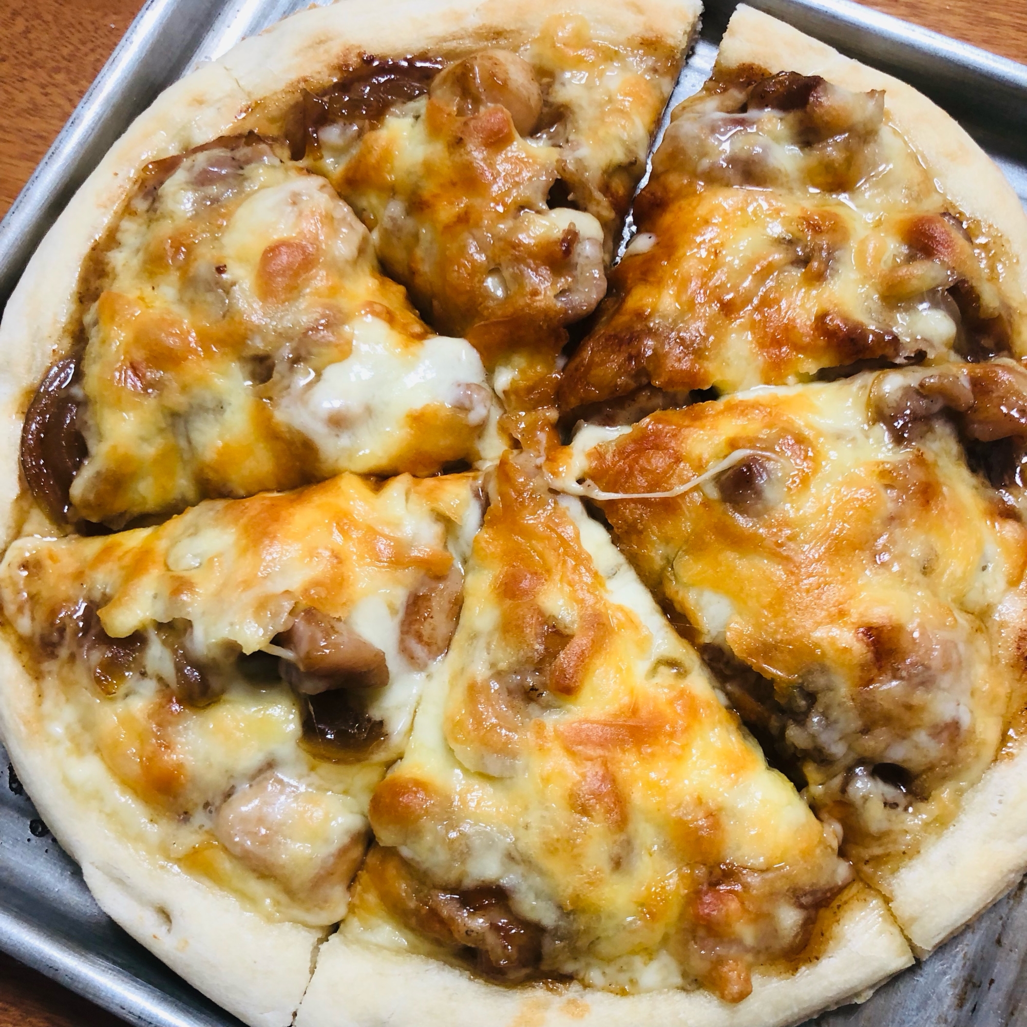 照り焼きピザ（業務スーパーのピザ生地）