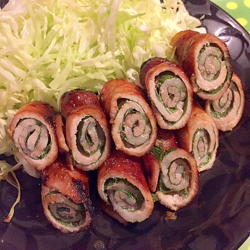 豚肉のしそ巻き☆つけてみそかけてみそバージョン レシピ・作り方 by