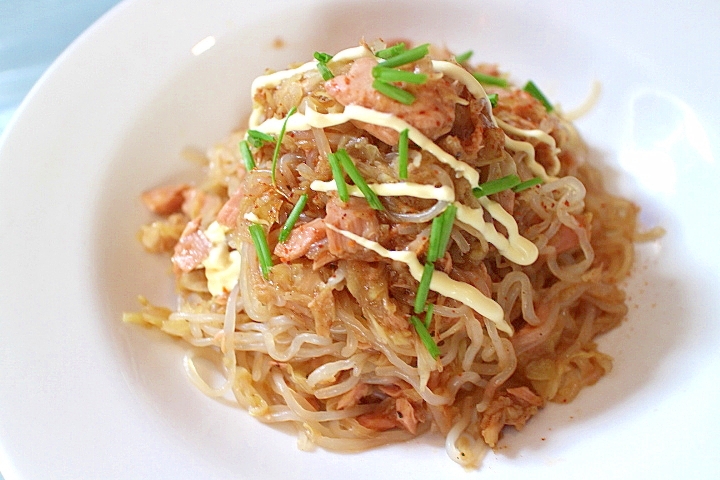 【超低カロリー】白滝の海鮮焼きそば風ツナ炒め