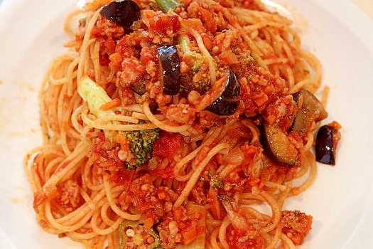 なすとおくらのミートソーススパゲッティ レシピ 作り方 By タンタン0522 楽天レシピ