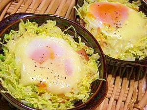 朝食に簡単巣籠りキャベツ レシピ 作り方 By ブルーボリジ 楽天レシピ