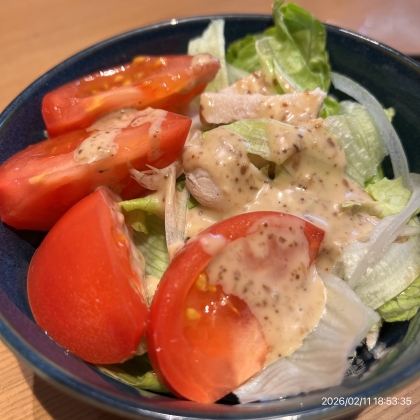 サラダ菜とレタスとトマトときゅうりのサラダ