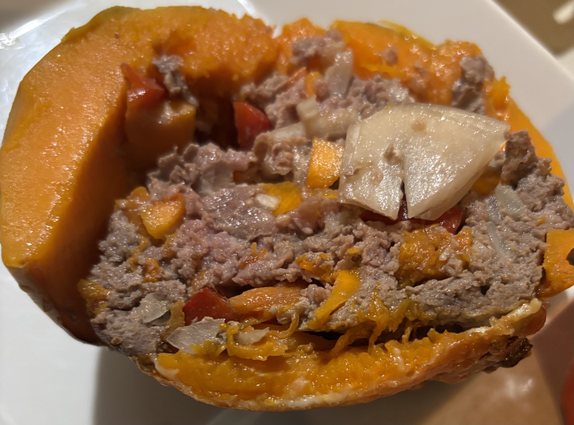 かぼちゃのひき肉詰め