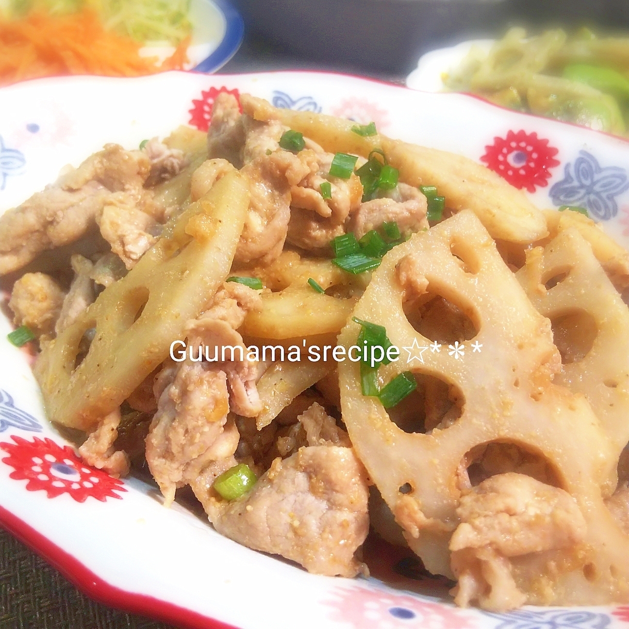 ごま香る♡超特急メイン♡れんこんと豚肉の甘酢炒め