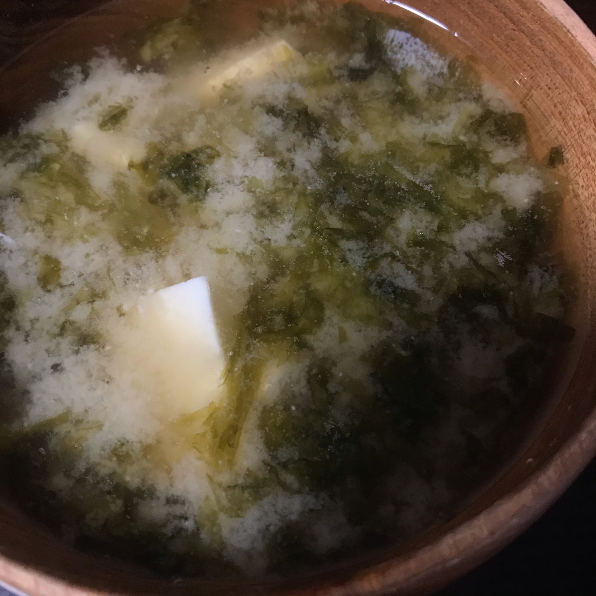 アーサーと豆腐の味噌汁