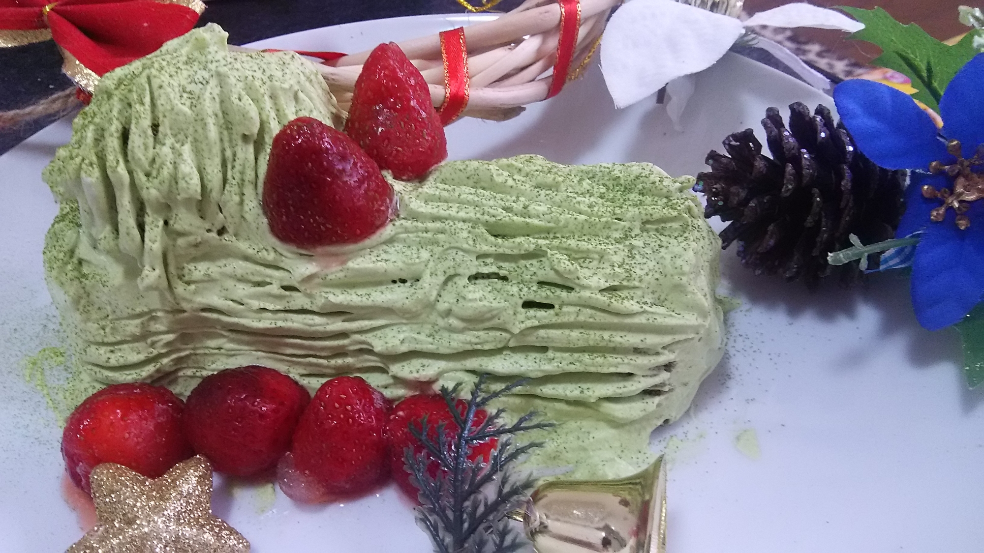 アレンジで美味しい☆抹茶ブッシュドノエル