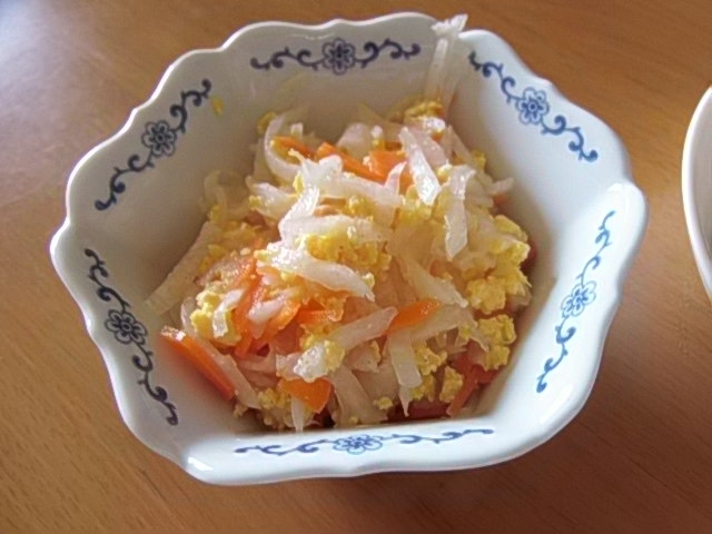 根菜と炒り卵のレモンマリネ