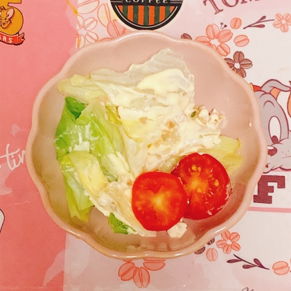 レタスとミニトマトとツナのマヨサラダ