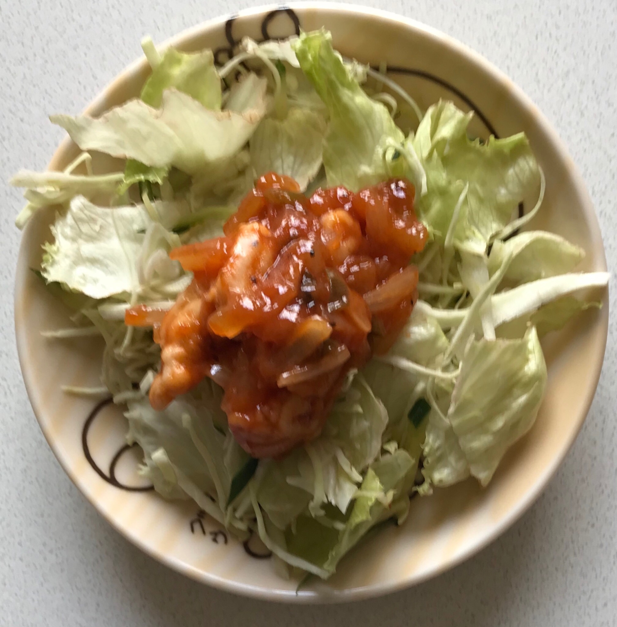 新玉ねぎ青ネギ鶏胸肉の甘酢レタスキャベツ胡瓜サラダ レシピ 作り方 By とも 楽天レシピ