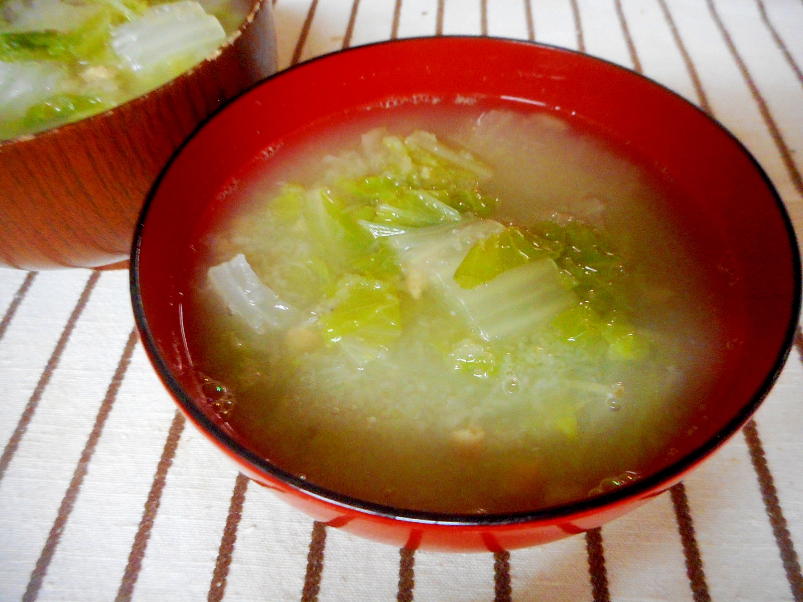 おろしレンコンと白菜のスープ