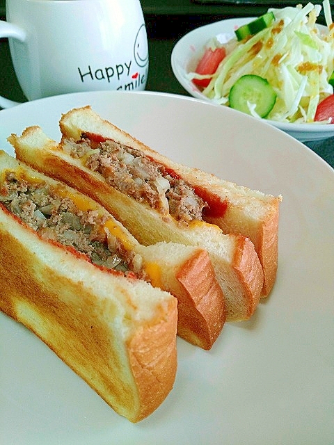 トーストで☆smile☆チーズバーガー