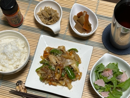 野菜とライスペーパーの焼き肉のたれ炒め