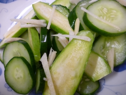 キュウリとズッキーニの塩昆布和え