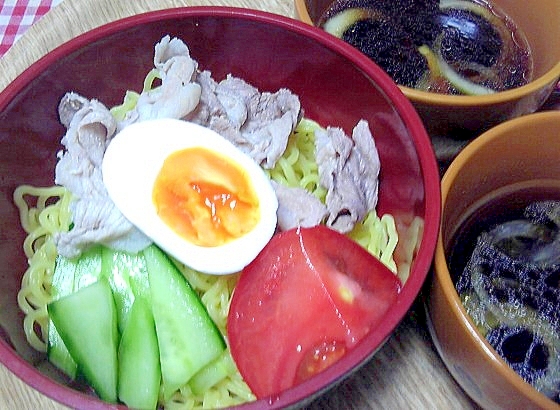 豚しゃぶと野菜のあっさり醤油つけ麺