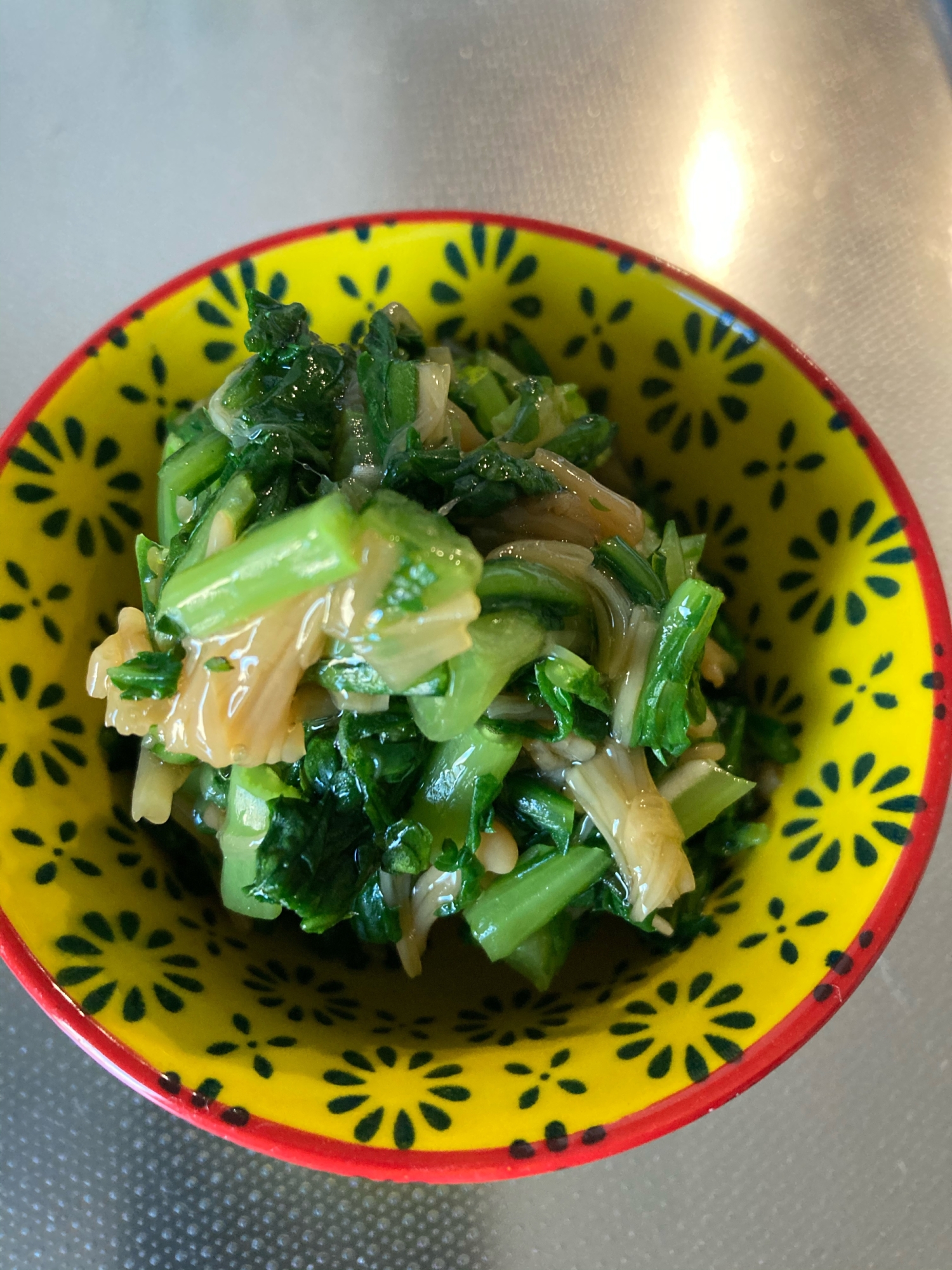 簡単！もう一品　なめ茸と春菊の和物