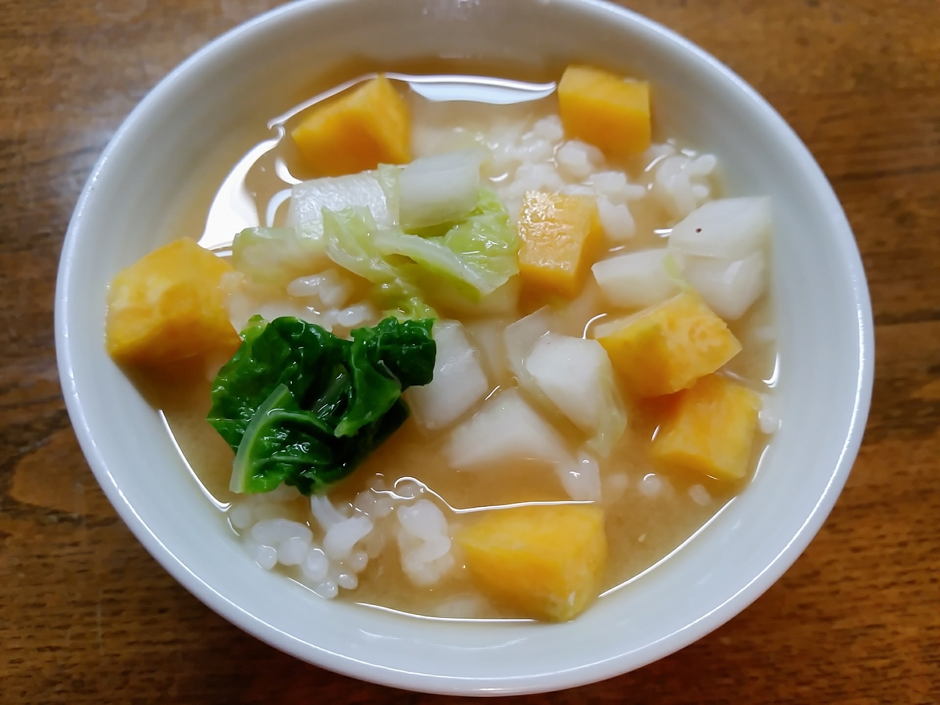 薩摩芋と白菜の味噌茶漬け