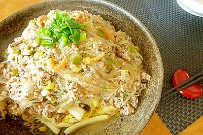 食べ応え◎シャキシャキ白菜のマーボー春雨あんかけ♪