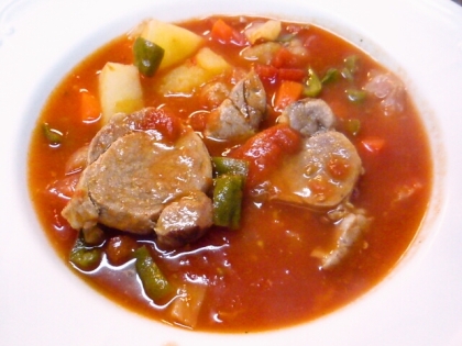 豚ヒレ肉と野菜のトマトスープ仕立て