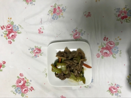 お弁当にも☆紫青梗菜と牛肉のオイスターソース炒め