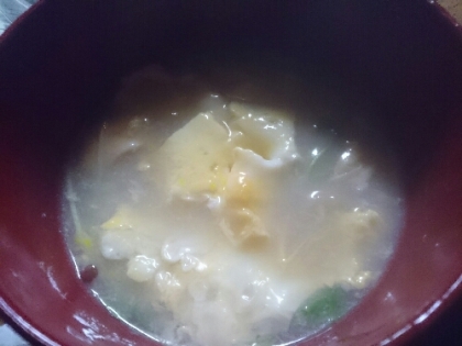 エリンギの代わりにえのき茸ですが作りました～優しい風味のたまごスープ美味しく頂きました♪ご馳走さまです(^∇^)