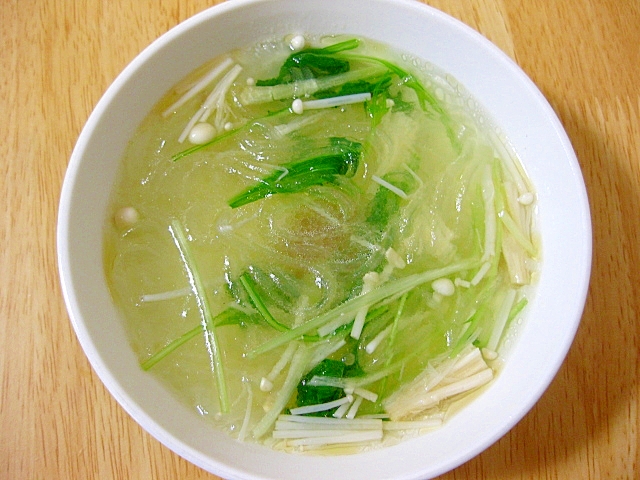 春雨と水菜の中華スープ