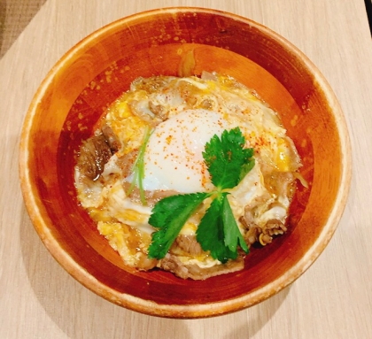 フライパンでカツとじ　カツ丼